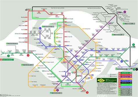 Singapore Future MRT/LRT Map (Updated) | Singapore map, Lrt map, Singapore