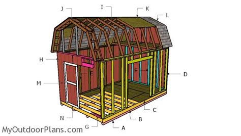 10x16 Barn Shed with Loft Plans | MyOutdoorPlans | Free Woodworking ...