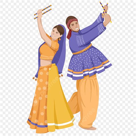 Indian Garba Clipart Hd PNG, Navaratri Indian Festival Garba Dance ...