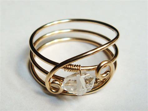 Etsy Jewelry Herkimer Diamond Ring 14K Gold Filled Ring