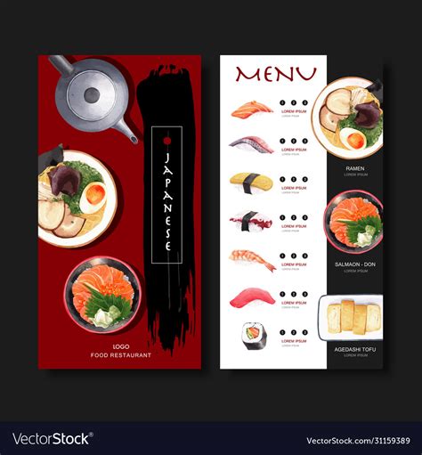 Sushi set menu for restaurant design template Vector Image