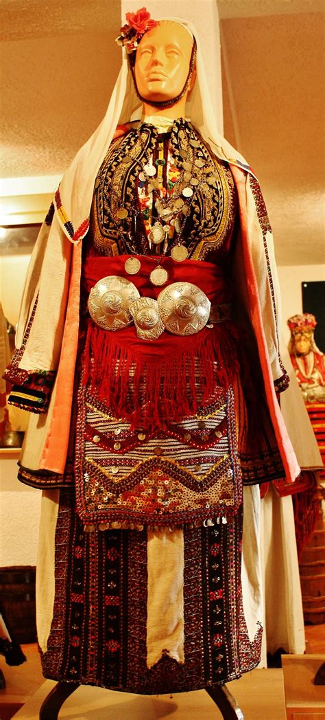 Traditional bridal/festive costume from Macedonia, early 20th century ...