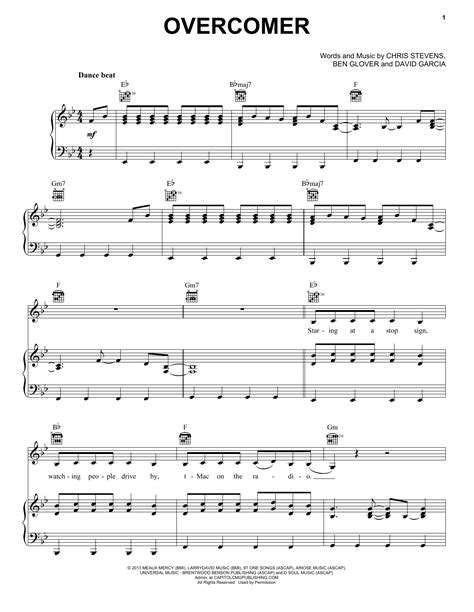 Mandisa Overcomer Sheet Music Notes, Chords | Sheet music, Guitar ...