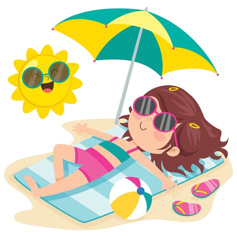 Cartoon Character Sunbathing On The Beach 2388478 Vector Art at Vecteezy