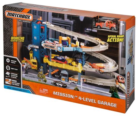 Matchbox Car Garage Playset Gas Pump Station Tow Truck Ramp Parking ...