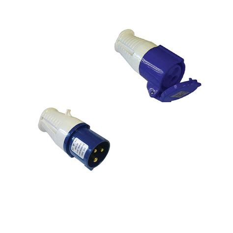 230v Blue Plug & Socket 2P+E UK | Buy from £6.29 Online at DTC