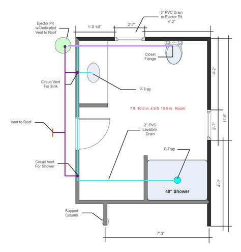 Plumbing Layout Plan | Plumbing layout, Plumbing plan, Bathroom floor plans