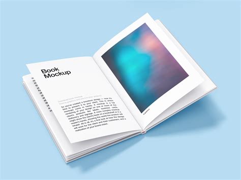 Open slim Hardcover Book Mockup - Mockup World