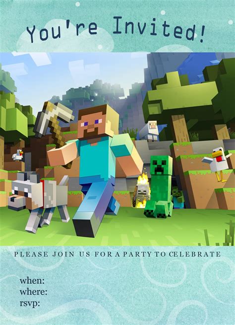 Minecraft Invitation Printables