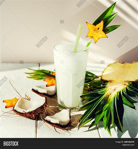 Coconut Milk Pineapple Image & Photo (Free Trial) | Bigstock