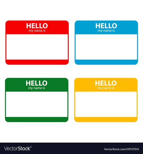 Hello my name is Royalty Free Vector Image - VectorStock