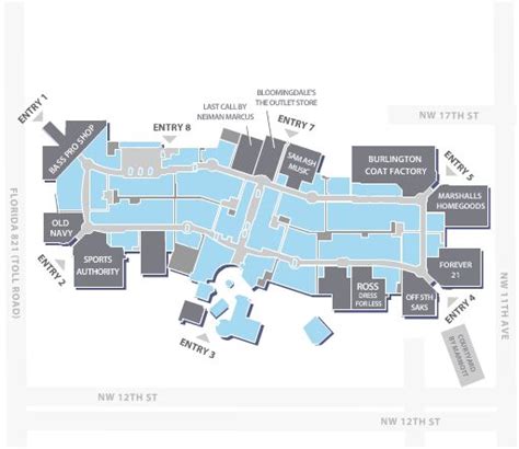 Dolphin Mall | Mall Map | Miami shopping, Retail architecture, Interior ...