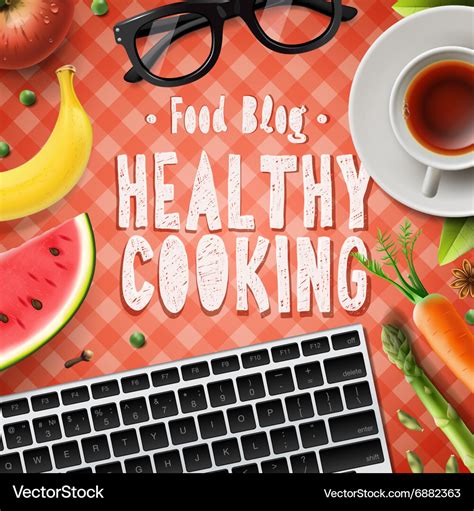 Cooking blog healthy cooking recipes Royalty Free Vector