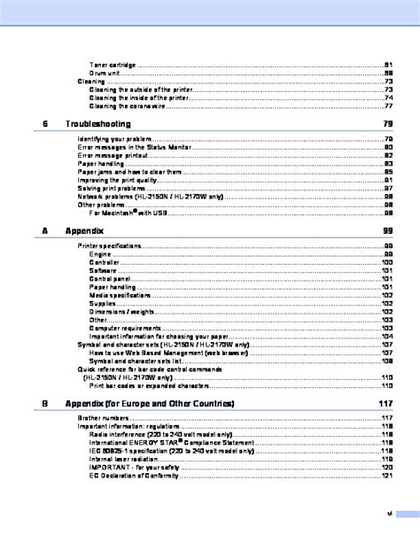 Brother HL-2140 HL-2150N HL-2170W Laser Printer Users Guide