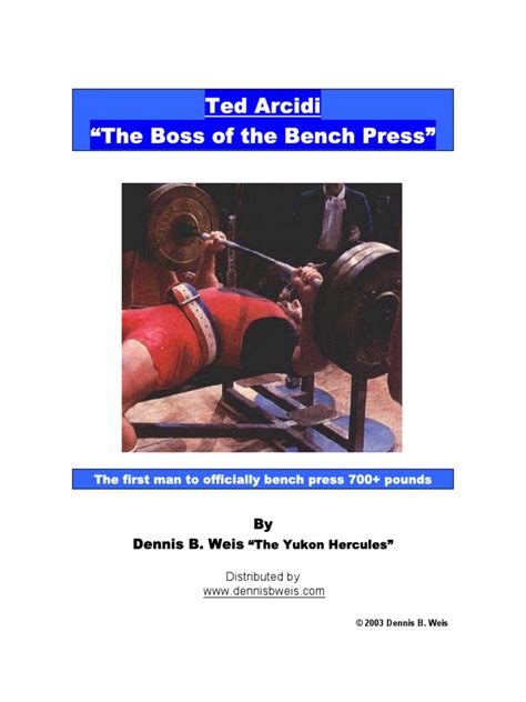 Ted Arcidi "The Boss of The Bench Press": by Dennis B. Weis | PDF ...