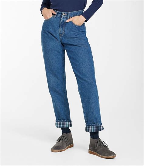 Women's Double L Jeans, Relaxed Fit Flannel-Lined | Tapered at L.L.Bean