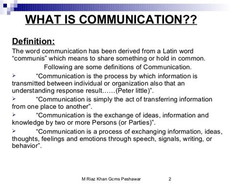 Communication and perception