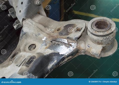 Crack in the Front Subframe of the Car Stock Photo - Image of assembly ...