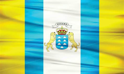 Illustration of Canary Islands flag and editable vector Canary Islands ...