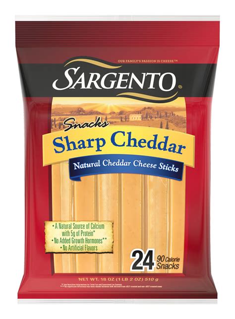 Sargento Sharp Cheddar Cheese Sticks, 18 Oz., 24 Count - Walmart.com