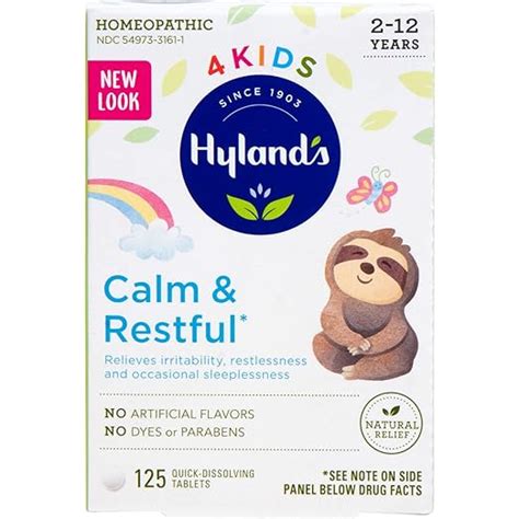 Amazon.com: Hyland's 4 Kids Natural Calm'n Restful Tablets, Natural ...