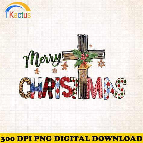 Merry Christmas Cross PNG Merry Christmas Christmas Cross - Etsy