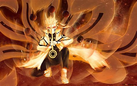 Naruto Shippuden - Naruto Uzumaki Nine Tail Mode HD wallpaper download