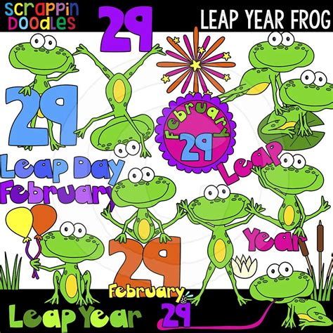 Leap Year Clip Art in 2020 | Clip art, Leap year, Doodles