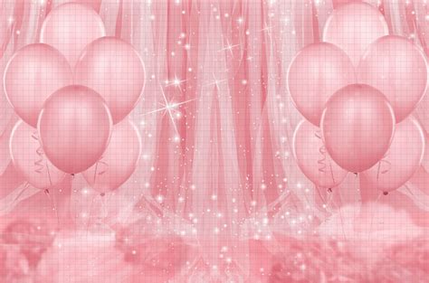 Pink balloons digital background backdrop photography 1st | Etsy