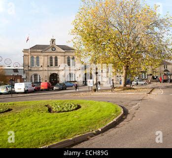 Melksham town centre and Town Hall in Melksham, Wiltshire, UK on 20 ...