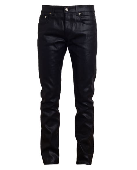 Saint Laurent Coated Denim Jeans in Black for Men | Lyst