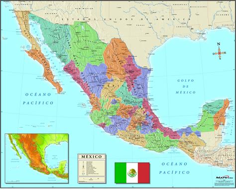 México Mapa - Mexico Map Vector Map With States Icons And Navigation ...