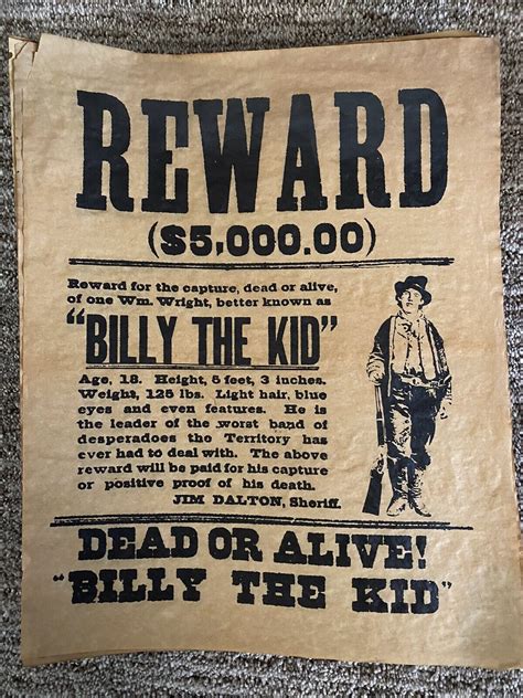 Billy The Kid Wanted Poster