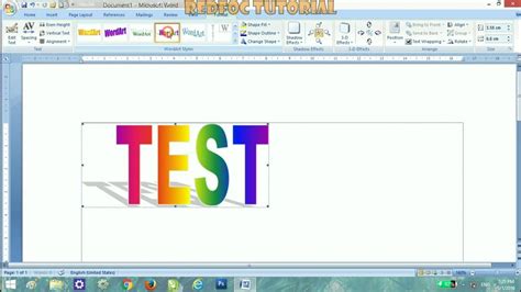 Insert Word Art Text - Microsoft Word Tutorial - YouTube