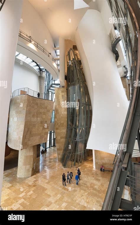 BILBAO, SPAIN - OCTOBER 16: Interior of Guggenheim Museum on October 16 ...