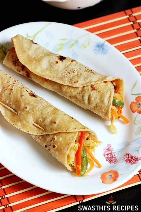 Veg roll recipe (vegetable chapati rolls) - Swasthi's Recipes