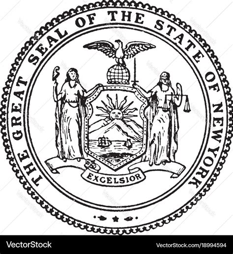 Great seal of the state of new york vintage Vector Image