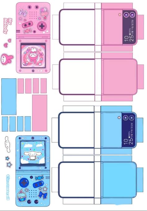 My Melody And Cinnamoroll Paper Flip Phone 📱 | Easy paper crafts diy ...