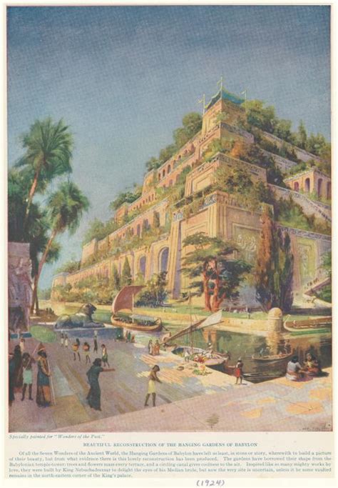 Beautiful reconstruction of the Hanging Gardens of Babylon - NYPL ...