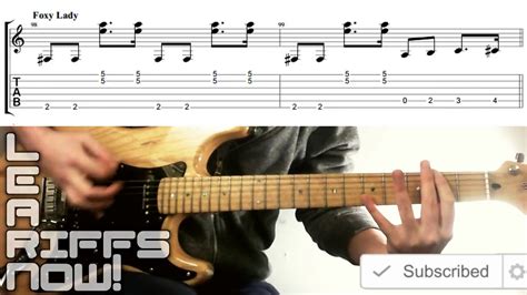 FOXY LADY Jimi Hendrix Guitar Lesson | Intro With Tab 👌🤘 🦊♀️ - YouTube