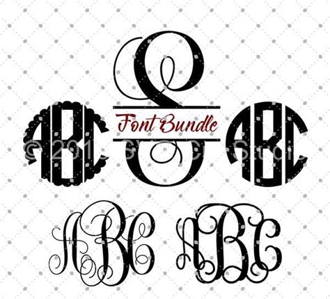 5 Monogram Font SVG Bundle for Cricut | Cricut monogram font, Cricut ...