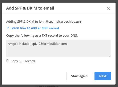 Setup steps for DKIM signatures