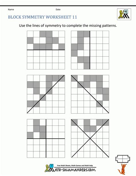 Kids : Symmetry Worksheets Symmetry Worksheet Line 5 Line Of ...