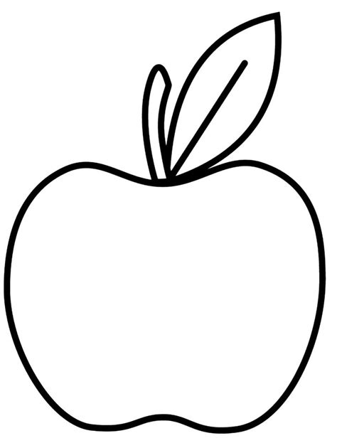 Simple Apple Line Art Coloring Page for Preschool ⋆ coloring.rocks ...