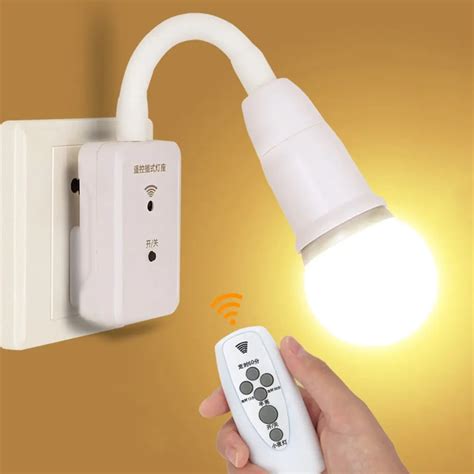 Intelligent LED Remote Control Lights Bedroom Bedside Lamp Wall Socket ...