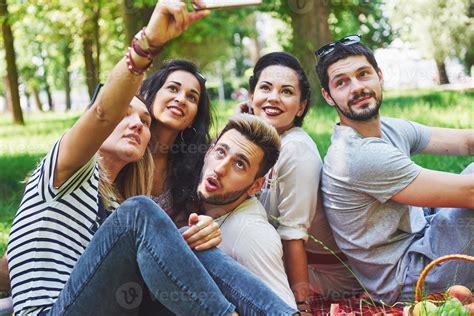 Happy friends having fun outside in nature 6239277 Stock Photo at Vecteezy