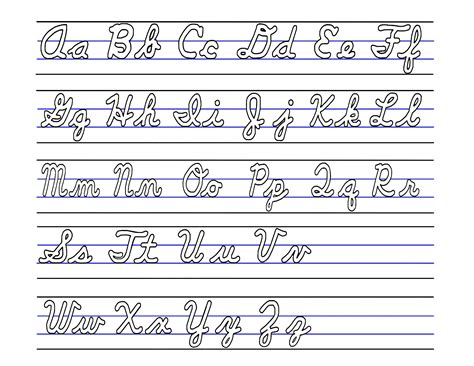 Upper Case Cursive Alphabet