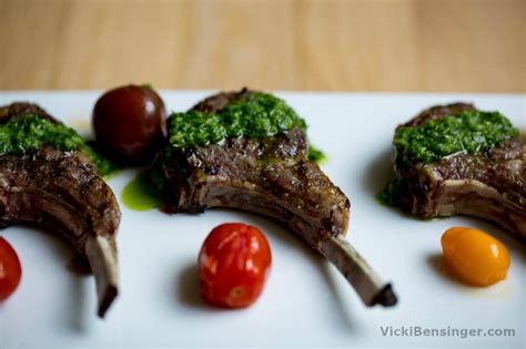 Grilled Lamb Chops with Fresh Mint Sauce - At Home with Vicki Bensinger