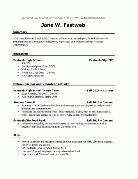 Cv English First Job - Liffe Curriculum Vitae