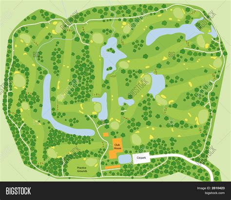 Golf Course Map Vector & Photo (Free Trial) | Bigstock